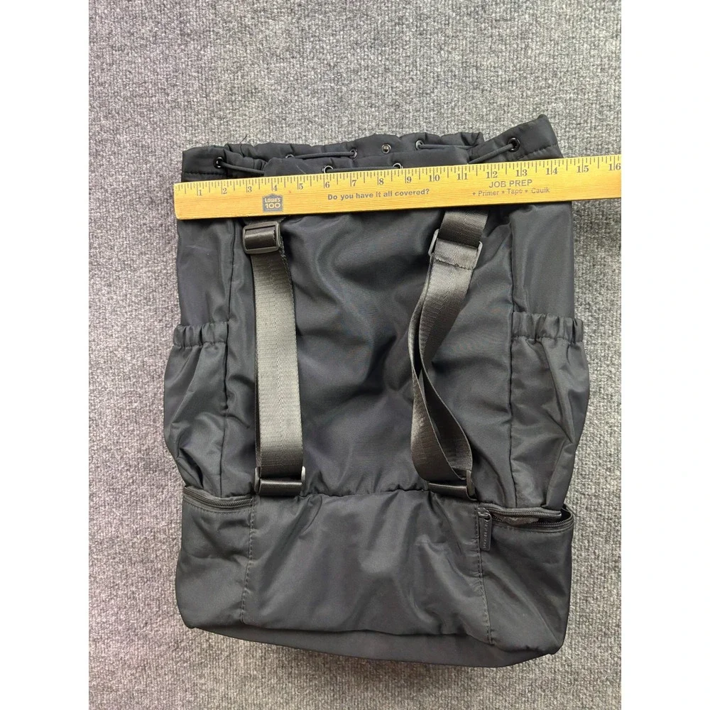 Beyond Convertible Yoga Backpack Tote Women OS Black Nylon Drawstring Gym Bag